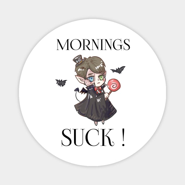 Mornings Suck Vampire Fangs Magnet by houssem